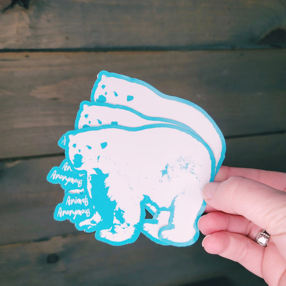 Polar Bear (Teal) - Sticker