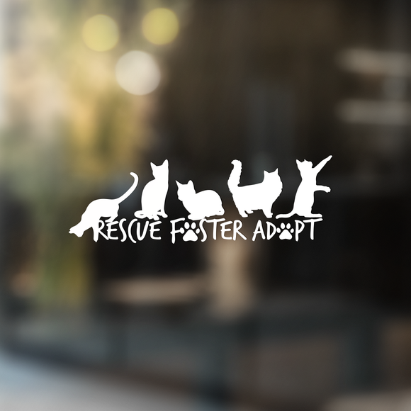 Rescue Foster Adopt - Vinyl Decal - Animals Anonymous Apparel