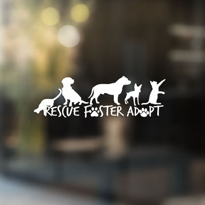 Cats and Dogs - Rescue Foster Adopt - Vinyl Decal (Made to Order)