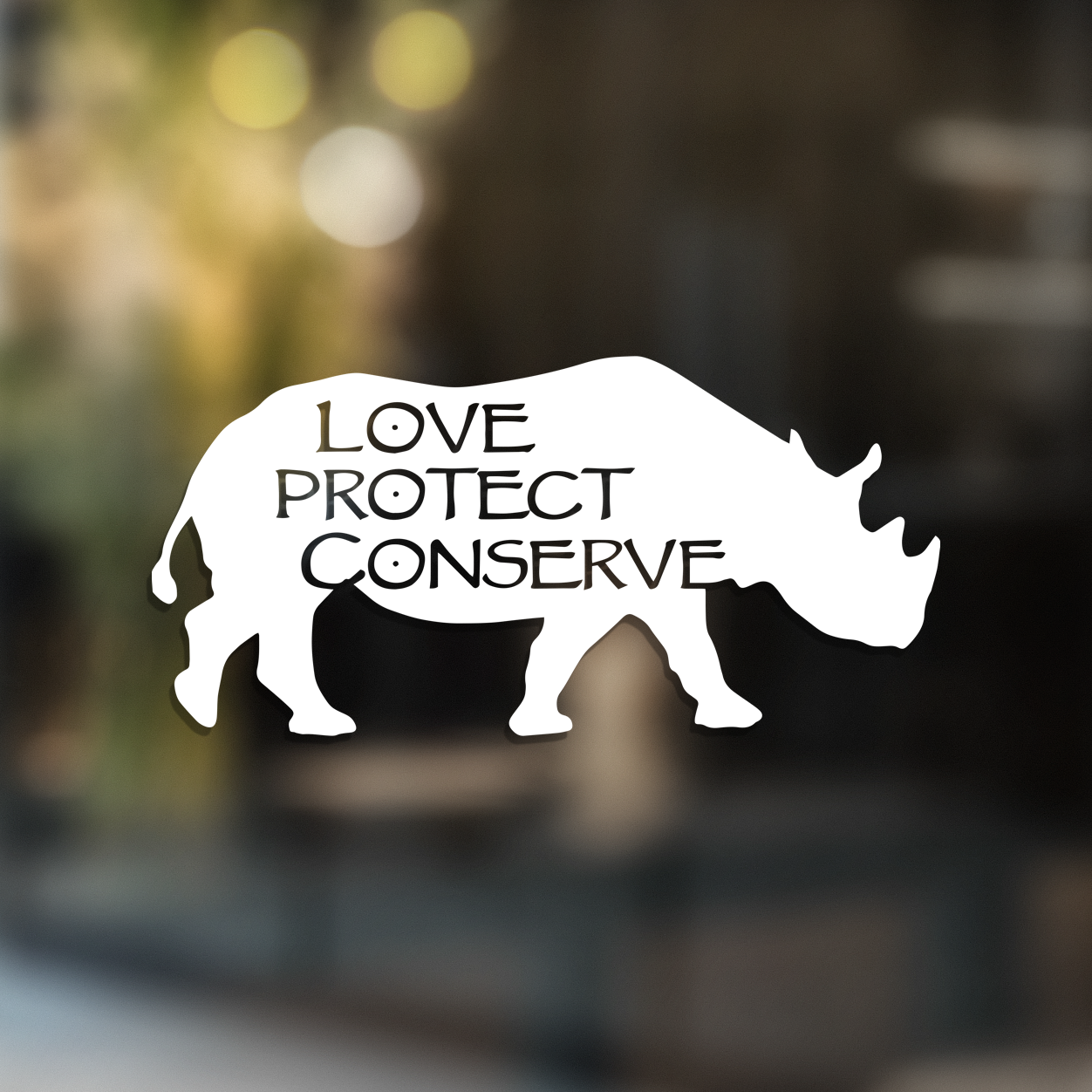 Rhino Love Protect Conserve - Decal - Animals Anonymous Apparel