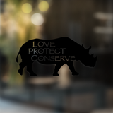 Rhino Love Protect Conserve - Decal - Animals Anonymous Apparel