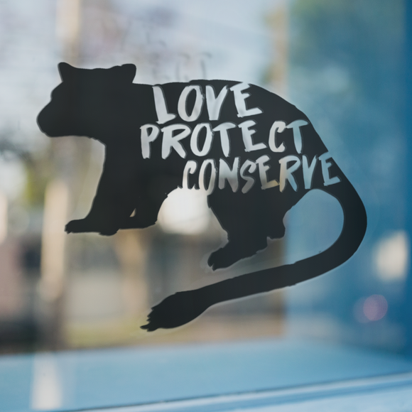 Tree Kangaroo - Love Protect Conserve - Vinyl Decal - Animals Anonymous Apparel