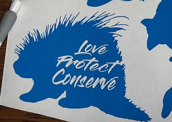 Porcupine - Love Protect Conserve - Vinyl Decal - Animals Anonymous Apparel