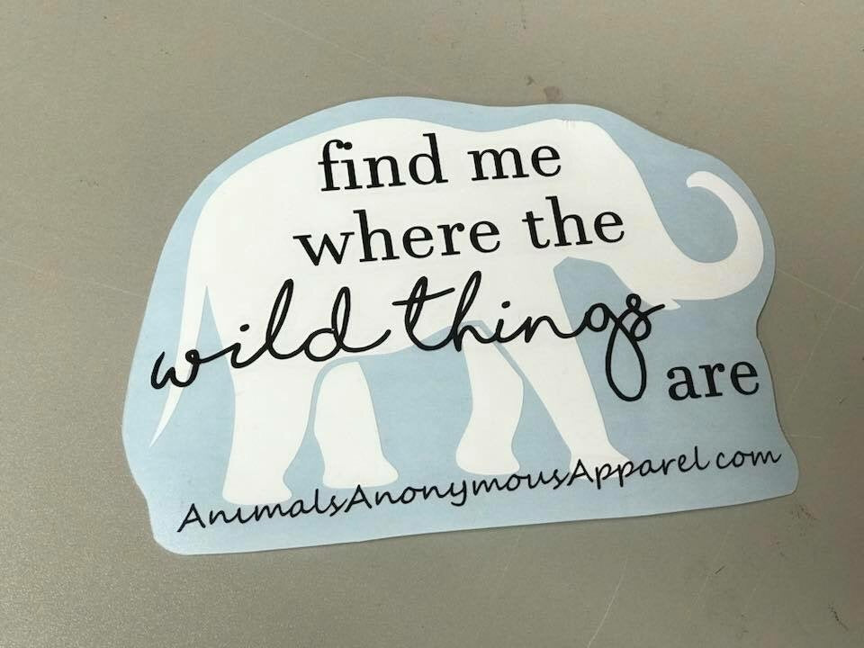 Elephant - Wild Things Vinyl Decal - Animals Anonymous Apparel