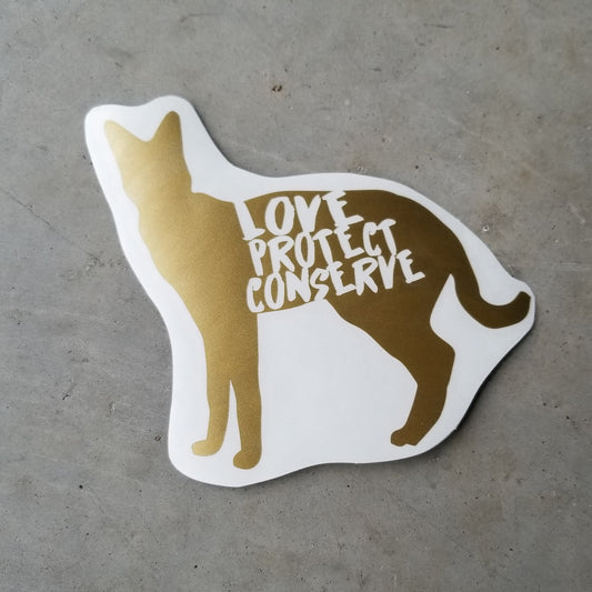 Serval - Love Protect Conserve - Vinyl Decal - Animals Anonymous Apparel