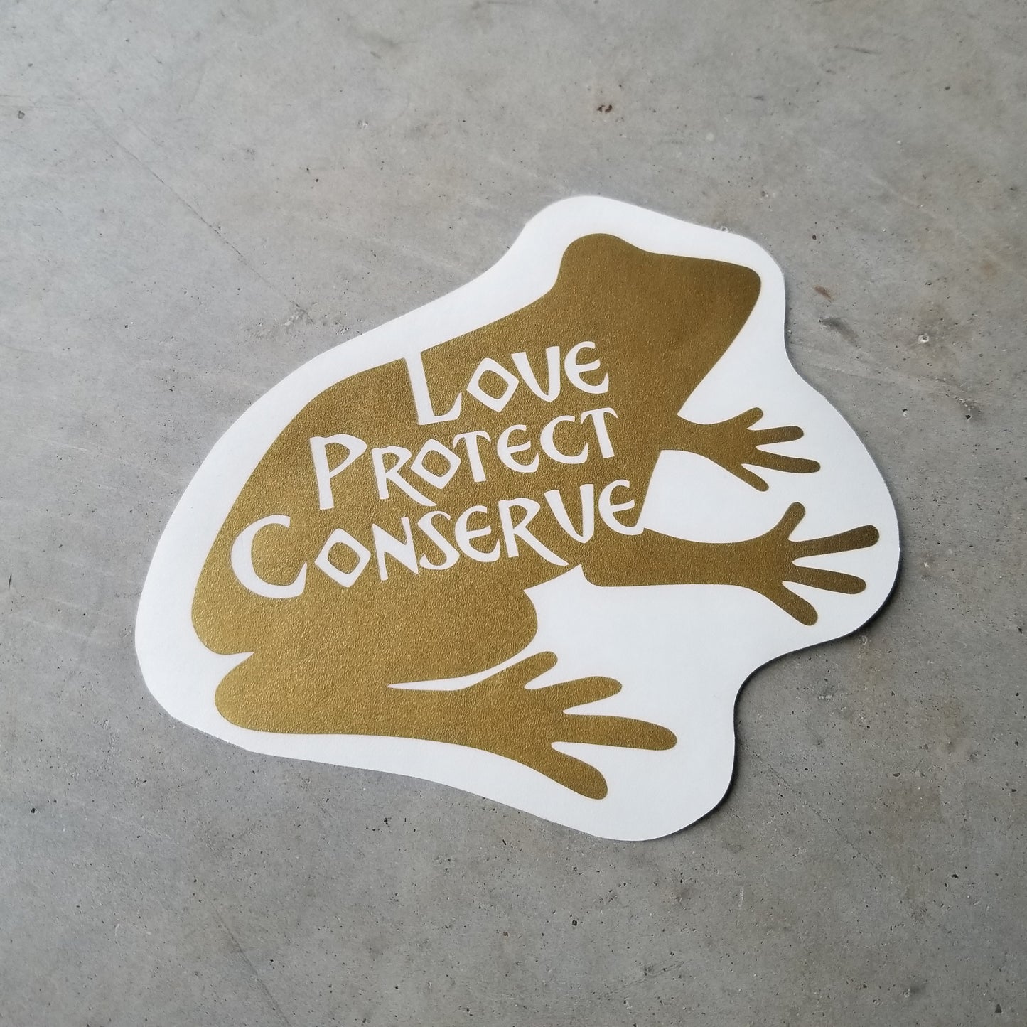 Frog - Love Protect Conserve - Vinyl Decal - Animals Anonymous Apparel