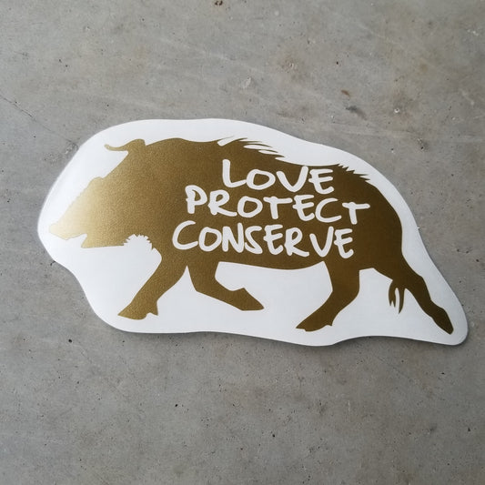 Red River Hog - Love Protect Conserve - Vinyl Decal - Animals Anonymous Apparel