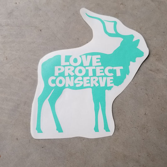 Kudu - Love Protect Conserve - Vinyl Decal - Animals Anonymous Apparel