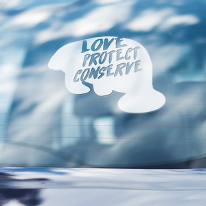 Manatee - Love Protect Conserve - Vinyl Decal - Animals Anonymous Apparel
