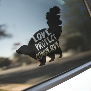 Skunk - Love Protect Conserve - Vinyl Decal - Animals Anonymous Apparel