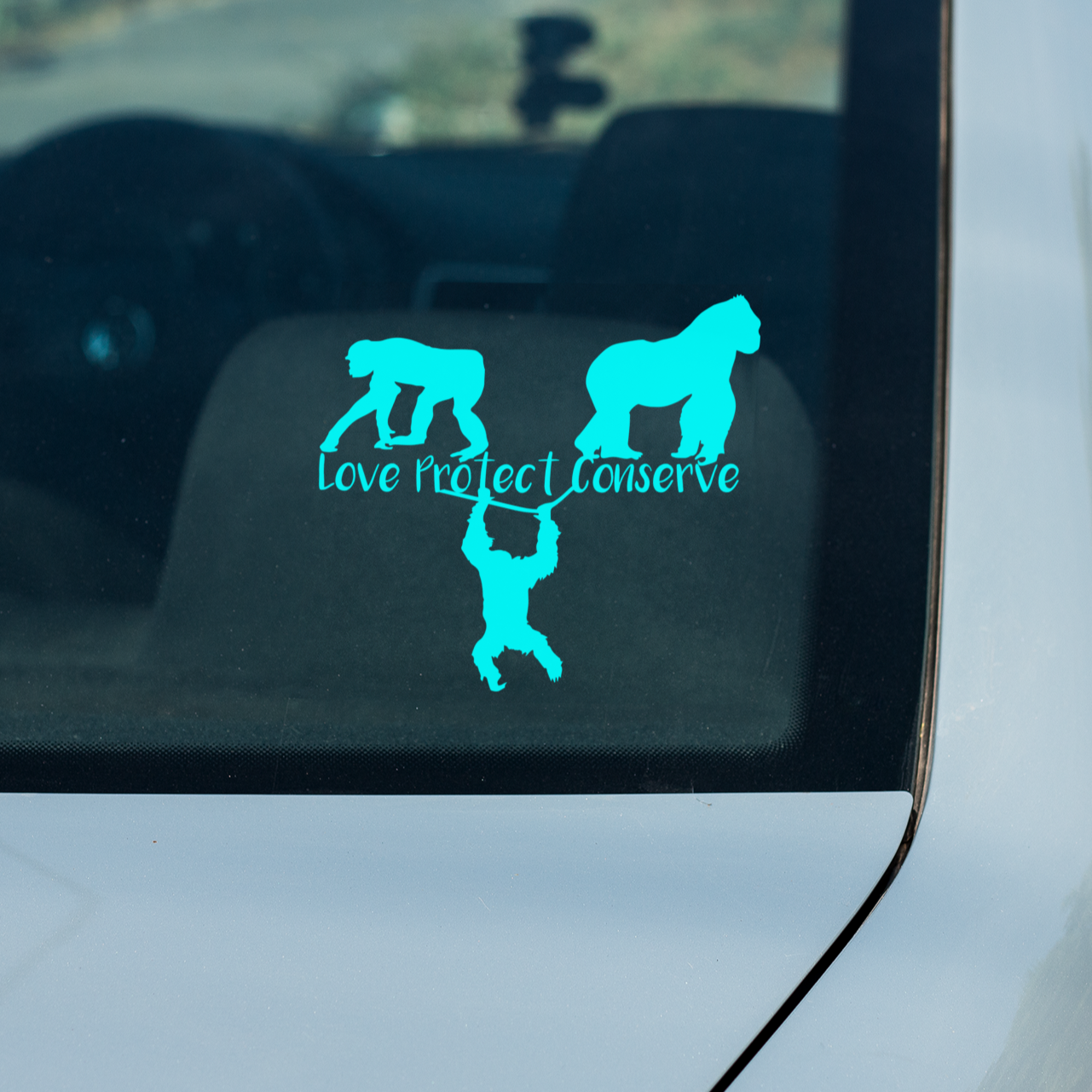 Apes - Love Protect Conserve - Vinyl Decal - Animals Anonymous Apparel
